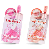 (1ซอง) RAN Plumping Lip Filler Clear Pink/Nude Peach 2 กรัม ลิปกลอส by Pom Vinij