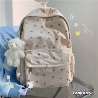 Beg galas kanvas bunga, gaya preppy, BrandyMeille, Beg Sukan, Beg Perjalanan, Beg Trendi Wanita, Ket