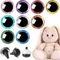 UPINS 180 Pieces 18mm 3D Glitter Plastic Safety Eyes with Washers for Amigurumi Stuffed Animal Eyes 
