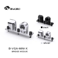 Bykski Dual 90 Degree Rotating Bridge Module , For GPU Water Block Building Fittings Degree 360 Black/ Silver , B-VGA-MINI-X