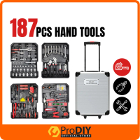 187pcs Craft Hand Tools In Aluminium Trolley Case Tool Box Set Car Motor Workshop Repair Using Alat