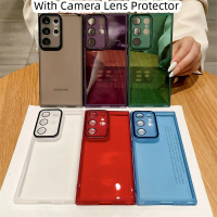 ใช้กับเคสหรูหรา Samsung Galaxy S23 S24 S22 Ultra/S23 Plus/S23 Fe/S23 S21FE S20FE โปร่งใส พร้อมตัวป้อ