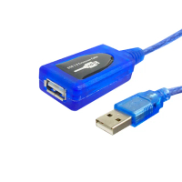 【KTNET】KUE205 USB2.0公母 單晶片訊號延長線5米(藍色)