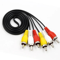 AV to AV Audio VIdeo Cable 3 RCA Composite Male to Male Cable 1M Gold Plated For ideo DVD CD Player Free Shippping