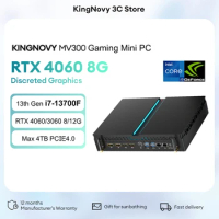 KingNovy MV300 Gaming Mini PC Intel Core i7 13700F 12900F RTX 4060 8G 3060 12G PCIE4.0 SSD Windows 11 Desktop Computer WiFi6