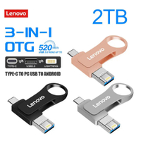 Lenovo 3-IN-1 USB Flash Drive OTG Pendrive 2TB 1TB Cle USB Flash Disk ความเร็วสูง520เมกะไบต์/วินาทีอุปกรณ์ Usb สำหรับ Ps4 Ps5 X Series S