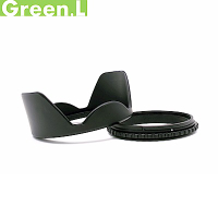 Green.L可反扣倒裝2件式67mm遮光罩(螺牙轉接座+蓮花遮光罩)lens hood太陽罩遮陽罩-料號G2LH67