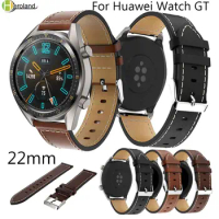 22mm Genuine Leather Watch Strap For Huawei Watch GT/Honor Magic Smart Watch wristband For gear s3 Hot sale Wrist bands
