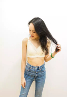 Kiss & Tell Premium Cara Seamless Lace Nursing Bra in Cream Maternity Bra