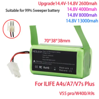 14.8V Li-lion Battery For ILIFE A4s/A7/V7s Plus/V55 Pro/W400/A9s PX-B020 CR130 Part Robot Vacuum Cleaner 14.8v 4000mAh Batteries