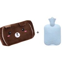 Cute Hot Water Bottle Bag for Girls Plush Shoulder Hand Warmer Heat Pack Warm Belly Instant Hot Pack Winter Water Heating Pad
