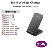 15w Wireless Charging Stand Charger Dock for Ulefone Power Armor 19 18 18T 14 Pro Armor 11 11T 12 12S 17 Pro