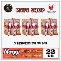 Snack Naggi Wafer Roll Rasa Sambal Matah Sachet - 22 gr (Kemasan 3 Renceng)