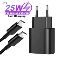 PD 25W Fast Charger For Samsung Galaxy S23 S22 S21 S20 S10 S9 Note 10+ Ultra Note 20 Fast Charging Type C Cable Line Accessories