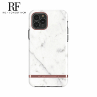 【Richmond&amp;Finch】瑞典手機殼 大理石紋玫瑰金線框 - 白色(iPhone 11 Pro 5.8吋)