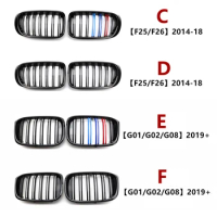 High Quality ABS Car Styling Front Kidney Dual Slat Grille for BMW X1 X2 X3 X5 X6 X7 Auto Accessories