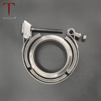 Tanium Downpipe Plane Flange with V-type Clamp Titanium V-Band Flange Set with Quick Release Clamp for Cars