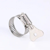 10pcs Worm Gear Hose Clamp 6-44mm Adjustable Key Clamp Hose Clip Stainless Steel for Water Pipe Automotive Mechanical