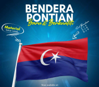 Bendera Pontian Johor kualiti terbaik bendera bahan