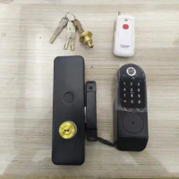 smart electric rim lock app WIFI invisible IP65 waterproof outdoor fingerprint gate lock keypad card door lock