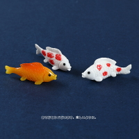 仿真可愛小金魚小魚動物水下景觀模型迷你鯉魚樹脂玩具沙盤小擺件
