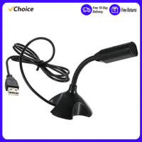 USB Desktop Microphone 360° Adjustable Microphone Support Voice Chatting Recording Mic for PC Mac with a USB port