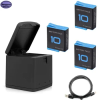 1800mAh Rechargeable Battery 3 Ways LED Light Smart Charging Case Charger Storage Box for GoPro Hero 10 9 Accessories AHDBT-901