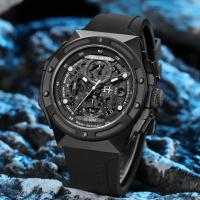 Jam Tangan Pria Evans Jayden 9547 Rubber Kaca Sapphire Chronograph Water Resistant 5 ATM Watches