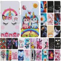 For Samsung A03s Case Painted Leather Book Case sFor Samsung Galaxy A 03s A22 A32 4G A42 5G 22 32 42 Cases Wallet Cover Capa