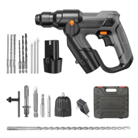 12V 500W Cordless Electric Hammer Drill Multifunction Drill Electric Screwdriver Rechargeable Lithium-Ion Wireless Hammer Drill