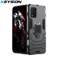 KEYSION Shockproof Armor Case for Xiaomi Mi 10 Lite 10 Youth 10 Pro 5G Ring Stand Phone Back Cover for Mi Note 10 Lite 10 Pro