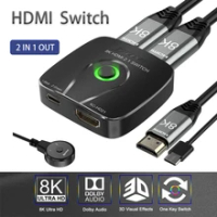 2 in 1 out HDMI-compatible HDR Switch Multi host sharing HDMI-compatible Game live screen Splitter 8K HDMI-compatible switcher