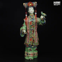 Boneka Shiwan master wanita baik dari angka kuno dihiasi aman kerajinan keramik perabotan rumah burung