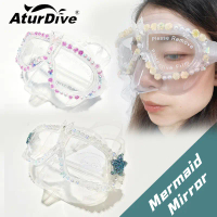 [Hot] Adult and children's free diving small volume mermaid water dance goggles anti fog myopia aqua