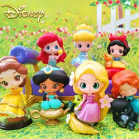 Disney Princess Fairy Town Series Blind Box Cute Snow White Petunia Ariel Mystery Box Tabletop Decor Mini Princess Doll Toys Gif