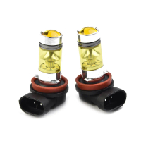 2 bóng đèn sương mù LED màu vàng H11/H8, 4300K, công suất 100W, độ sáng siêu cao 1500 lm, phù hợp ch