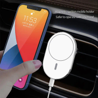 Pengecas wayarles Qi 15W, pemegang telefon bimbit magnetik, pemegang kereta untuk MagSafe iPhone 12,