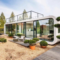 40ft Prefab Cabin Glass Houses, Garden Pod Living Container Homes, Apple Sunroom Cabin Capsule cabin Villa