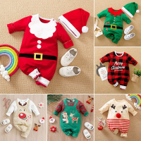 คริสต์มาสทารกชุดหมีเสื้อผ้าเด็กเด็กแรกเกิดฤดูใบไม้ร่วงและฤดูหนาวแขนยาว Christmasbabyclothes ข้ามพรมแดน