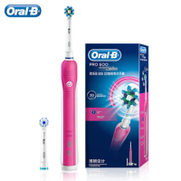 Oral-B Pro 600 CrossAction 3D Electric Rechargeable Toothbrush White Teeth Brush Wateproof Deep Clean For Adult Oral Care