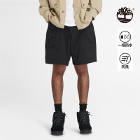 Timberland 男款黑色防潑水寬版短褲|A5SC6001