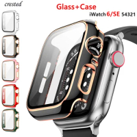 Glass+Cover For Apple Watch Case 44mm 40mm 45mm 41mm 42mm 38mm Accessorie Bumper+Screen Protector iWatch serie 3 4 5 6 SE 7 8 9