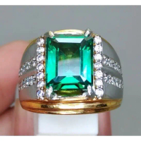 Cincin Batu Akik Green Topaz Hijau Kotak