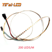 1Meter 90LEDs/m 120LEDs/m 200LEDS/M WS2812C 2020 led addressable pixel LED strip flexible DC5V RGB full color WHITE PCB 4mm wide
