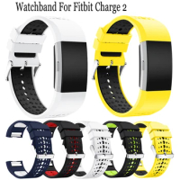 Double color silicone wrist Quick Release Straps For Fitbit Charge 2 Smart Watch band Replacement bracelet For Charge 2 Correa