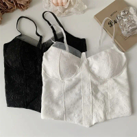 【khaefashion】BR229 Tanktop Fashion Wanita Tank Top Crop Bunga Lace Slayer With Bra Tali Adjustable