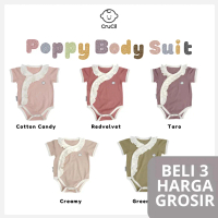CruCil Poppy Body Suit Short Sleeve Bayi - Jumper Anak Perempuan Newborn - Ruffle- Bahan Katun Cotto