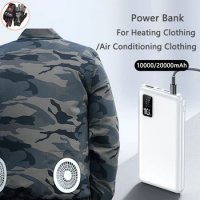 Heated Vest Jacket Power Bank 20000mAh PowerBank with 7.4V DC Spare Battery for iPhone Xiaomi Mi Poverbank for Heating Equipment