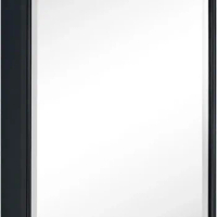 Surface Mount 20x30'' Black Bathroom Medicine Cabinet with Mirror Matt Black Metal Framed Rounded Rectangle Medicine
