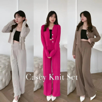 𝐂𝐥𝐚𝐬𝐬𝐲 • Set Casey Premium Knit (Cardi+Pants) / Setelan Wanita Crop dan Celana Kulot